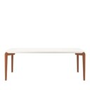 Ver imagem 1 de Mesa de Jantar Retangular C/ Vidro para 8 Lugares Donatella 219 Cm - Off White Fosco C/ Natural