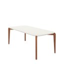 Ver imagem 2 de Mesa de Jantar Retangular C/ Vidro para 8 Lugares Donatella 219 Cm - Off White Fosco C/ Natural