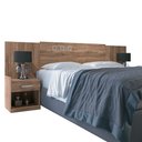Ver imagem 1 de Cabeceira Cama Box Casal Normal ou Queen Havana com 2 Mesas de Cabeceira Atacama - Santos Andirá San