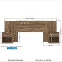Ver imagem 4 de Cabeceira Cama Box Casal Normal ou Queen Havana com 2 Mesas de Cabeceira Atacama - Santos Andirá San