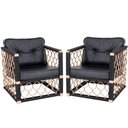 Ver imagem 1 de 2 Poltronas Em Alumínio Corda Náutica Assento Estofado