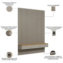 Ver imagem 5 de Painel Ripado para TV 85 pol com Bancada Suspensa Orgânica 219cm Slats L05 Tauari Gris Fosco - Lyam