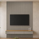 Ver imagem 3 de Painel Ripado para TV 85 pol com Bancada Suspensa Orgânica 219cm Slats L05 Tauari Gris Fosco - Lyam
