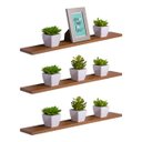 Ver imagem 1 de Kit 3 Prateleiras 70 x 20cm Freijó Suporte Invisível