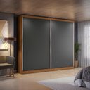 Ver imagem 7 de Guarda Roupa Casal 2 Portas de Correr e 4 Gavetas Bigger 235x270cm Cor Flex Canela e Cinza