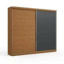 Ver imagem 3 de Guarda Roupa Casal 2 Portas de Correr e 4 Gavetas Bigger 235x270cm Cor Flex Canela e Cinza
