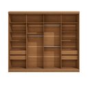 Ver imagem 5 de Guarda Roupa Casal 2 Portas de Correr e 4 Gavetas Bigger 235x270cm Cor Flex Canela e Cinza