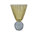 Ver imagem 2 de Conjunto 6 Taças em Vidro Âmbar com Base de Cristal Esculpido Azul 425ml BJ0047 Btc