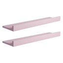 Ver imagem 2 de Kit 2 Prateleiras Porta Quadros 80 x 10cm Rosa Claro Suporte Invisível