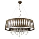 Ver imagem 1 de Lustre Oasis Pendente Madeira Oval 70Cm Imbuia Cristal