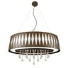 Lustre Oasis Pendente Madeira Oval 70Cm Imbuia Cristal - 1