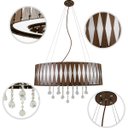 Ver imagem 5 de Lustre Oasis Pendente Madeira Oval 70Cm Imbuia Cristal
