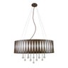 Lustre Oasis Pendente Madeira Oval 70Cm Imbuia Cristal - 3