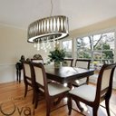 Ver imagem 2 de Lustre Oasis Pendente Madeira Oval 70Cm Imbuia Cristal