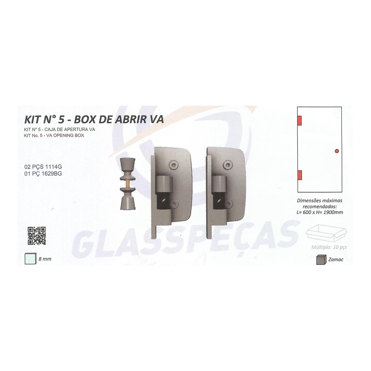 Kit 5 Box de abrir VA Glass Peças kit5 Branco - 2