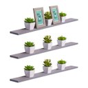 Ver imagem 1 de Kit 3 Prateleiras 100 x 10cm Cinza Claro Suporte Invisível