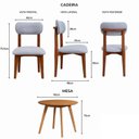 Ver imagem 3 de Kit Mesa Redonda 90cm Freijó 4 Poltronas Linho Sofisticado