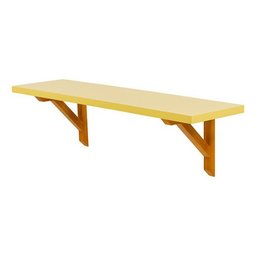 Prateleira Amarela Madeira Maciça 70x19cm Mão Francesa Pinus - 5