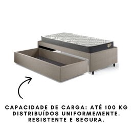 Base Box Cama Solteiro Sapateira Linho e Colchão Adapto - 11