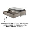 Base Box Cama Solteiro Sapateira Linho Bege e Colchão Adapto Ecoflex 88x188 - 3