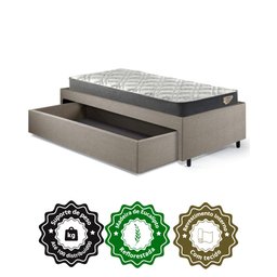 Base Box Cama Solteiro Sapateira Linho e Colchão Adapto - 8