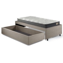Base Box Cama Solteiro Sapateira Linho e Colchão Adapto - 5
