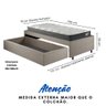 Base Box Cama Solteiro Sapateira Linho Bege e Colchão Adapto Ecoflex 88x188 - 5