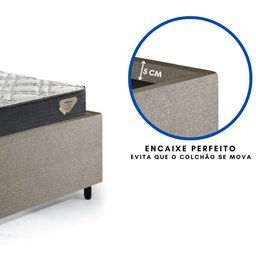 Base Box Cama Solteiro Sapateira Linho e Colchão Adapto - 7