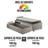 Base Box Cama Solteiro Sapateira Linho Bege e Colchão Adapto Ecoflex 88x188 - 12