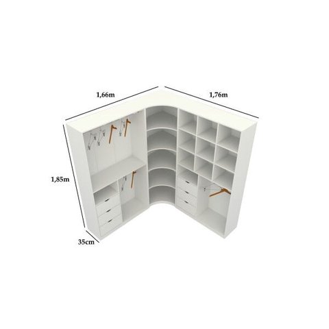 Kit Closet Modulado Armário Colmeia Cabideiro Canto M17