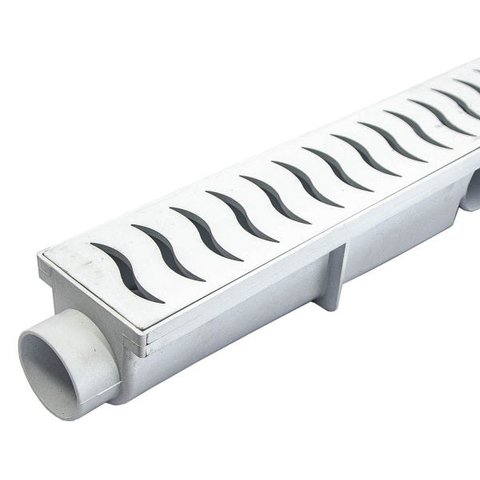 Ralo Linear 6x50 modelo Grelha Plastico com Coletor Branco - Ficone Reis