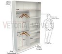 Ver imagem 3 de Armário Prateleira Cabideiro Duplo M7 100% Mdf Closet Lojas