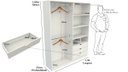 Ver imagem 1 de Armário Colmeia Cabideiro Duplo M4 100% MDF Roupeiro Closet