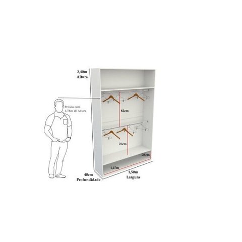 Armário Cabideiro Marina M5 100% Mdf (closet Loja Expositor)