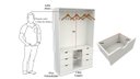 Ver imagem 4 de Armário Arara Gaveta Aurora 100% Mdf Closet Loja Expositor