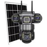 Camera de Segurança Placa Solar Wifi Dual Lente 360 Graus Hd Sensor Movimento Visao Noturna Vigila - 1