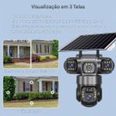 Ver imagem 3 de Camera de Segurança Placa Solar Wifi Dual Lente 360 Graus Hd Sensor Movimento Visao Noturna Vigila