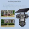 Camera de Segurança Placa Solar Wifi Dual Lente 360 Graus Hd Sensor Movimento Visao Noturna Vigila - 3