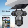 Camera de Segurança Placa Solar Wifi Dual Lente 360 Graus Hd Sensor Movimento Visao Noturna Vigila - 2
