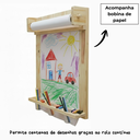 Ver imagem 4 de Painel Lousa Infantil Montessori de Madeira + Bobina de Papel Criativa para Desenho e Pintura