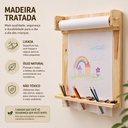 Ver imagem 3 de Painel Lousa Infantil Montessori de Madeira + Bobina de Papel Criativa para Desenho e Pintura