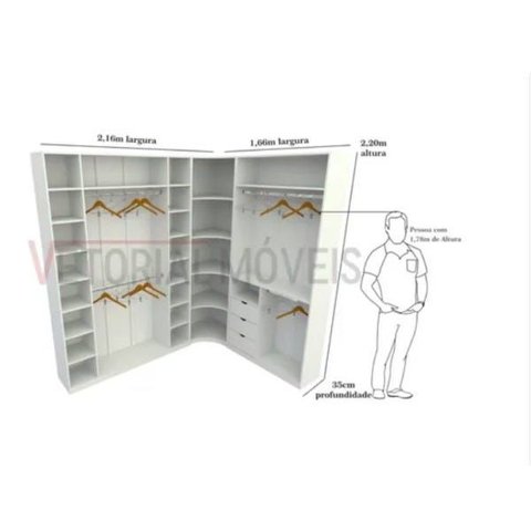 Kit Closet Loja Armário Colmeia Cabideiro M44 100% Mdf