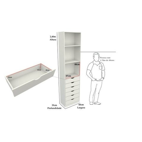 Armário Colmeia Mirela M20 100% Mdf (gaveta Lojas Expositor)