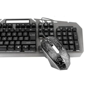 Teclado e Mouse com fio Bosston Gaming 8350 luz de fundo arco íris