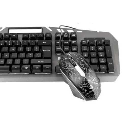 Teclado e Mouse com fio Bosston Gaming 8350 luz de fundo arco íris