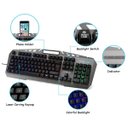Ver imagem 2 de Teclado e Mouse com fio Bosston Gaming 8350 luz de fundo arco íris