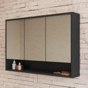 Ver imagem 1 de Espelheira Banheiro com 3 Portas e Nichos 88,4cm Multimóveis Crart-EPL001 Grafite