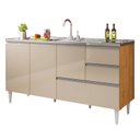 Ver imagem 1 de Balcão para Pia de 1,60 Mt Maceió com Gavetão Carvalho Off White