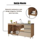 Ver imagem 6 de Balcão Gabinete Pia 1,60m Maceió Bymadero Amendoa Off White 3 Portas 2 Gavetas 1 Gavetão