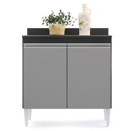 Armário de Cozinha Modulado de Canto 7 Peças Cp35 Balcão com Tampo Preto/cinza - Lumil Lumil Móveis - 9